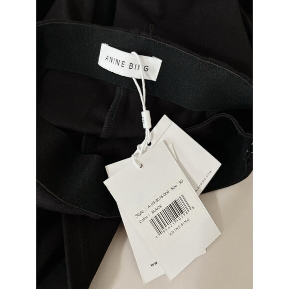 Black Anine Bing Max Slim Fit Pants Ankle Split 30/XXS - Picture 8 of 8